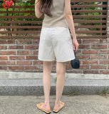 Patch Point Elbow Length Bermuda Half Cotton Shorts