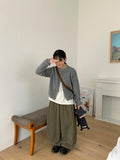 Natoy Ribbed Crop Knit Cardigan