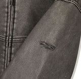 Crack Washing Leather Bomber Jacket