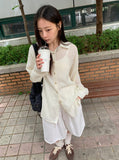 [BAONHAUS] Karene See-through Over Gauze Shirt