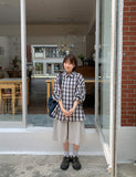 [unisex] Shudel Summer Seersucker Check Over Shirt