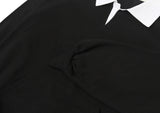 Flower Dot Embroidery Collar Sweatshirt
