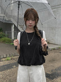 Verge Dot Balloon Pumpkin Sleeveless Blouse