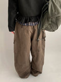 Lilpon Cargo Wide Balloon Pants