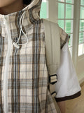 [unisex] Naboli Summer Check Hood Zip-up Vest