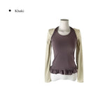 Baol Halter Frill Sleeveless Long Sleeve T-Shirt Set