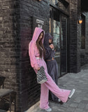 Wrinkle Velour Two Way Crop Hood Zip-Up