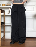 Corrit Keyring Nylon Layered Nylon Two-Way Banding Wide Long Pants