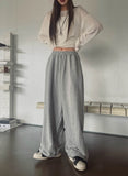 Fire embroidered string training pants
