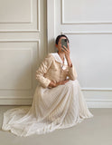 Hanyu sha pleated banding skirt
