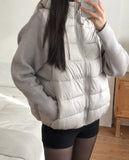 Fog Hooded Knit Lightweight Padded Jacket