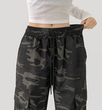 Dancer Like Camo Two-Way Military Jogger Wide Pants