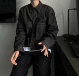 Semi cropped stitch shirt
