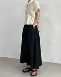 Call banding flare long skirt