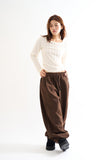 Mink pintuck balloon jogger sweatpants