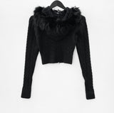 Olil Fur Crop Hoodie