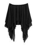 Roach chiffon unbalanced flare skirt
