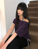 Dekil Off-Shoulder Short Sleeve T-Shirt