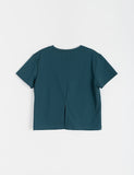 Chiben Back Slit Color Short Sleeve Tee