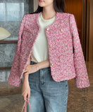 Setu Round Pearl Tweed Short Jacket