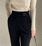 Wittery Side Adjust Brushed Bootcut Slacks