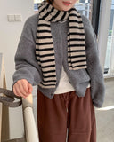Dips Wool Stripe Knit Muffler - Wool100%