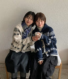 Kyuin Duffle Collar Knit Nordic Cardigan