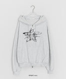Rippy Star Printing Over Hood Zip-up