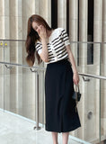 Hazel Stripe Puff Knit Cardigan
