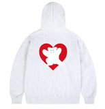 [UNISEX]Bear Heart Back Printing Hoodie