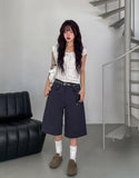 Dot Ribbon Shirring Puff Off-Shoulder Short Sleeve
