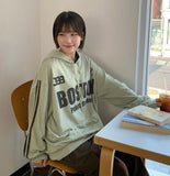 Denna Boston Lettering Color Matching Hoodie