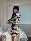 Pierre Stripe Set-up Flare Skirt