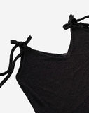 Ribbon string Vneck knit