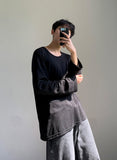 loose peach U-neck T