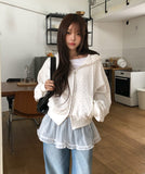 Glee Flower Two-Way Hood Zip-Up