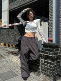 Leaf punching snap button crop cardigan