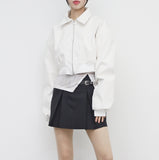 Viola cropped leather jacket