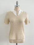 Gelato Color Matching Collar Cool Ribbed Knit
