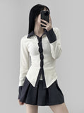 Ruckle Slim Collar Cardigan