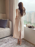 Gelad Linen Side Wrap Sleeveless Long One Piece