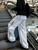 Oblique side zipper nylon pants