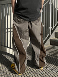 Nylon Two-Tone Curve Line Pants