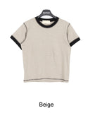 Rude Stripe Crop Ringer Tee