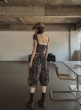 Military Snap Wide Bermuda Pants