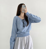 Colorful Pendant Point V-Neck Long Sleeve Knit
