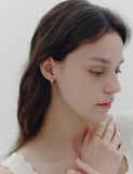 Essence Heart Bezel Tennis One-Touch Earrings