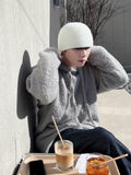 Snow brush short beanie