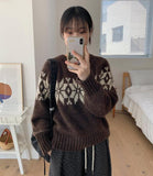 Benidi Snowflake Nordic Loose Wool Knit