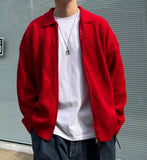 Diamond Fisherman Knit Zip-up